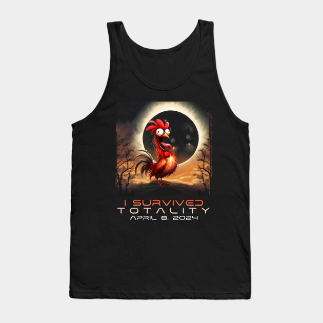 Funny Chicken I Survived the Solar Eclipse 2024 Tank Top by Dibble Dabble Designs